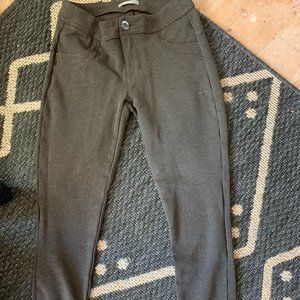 Gray cotton pants.